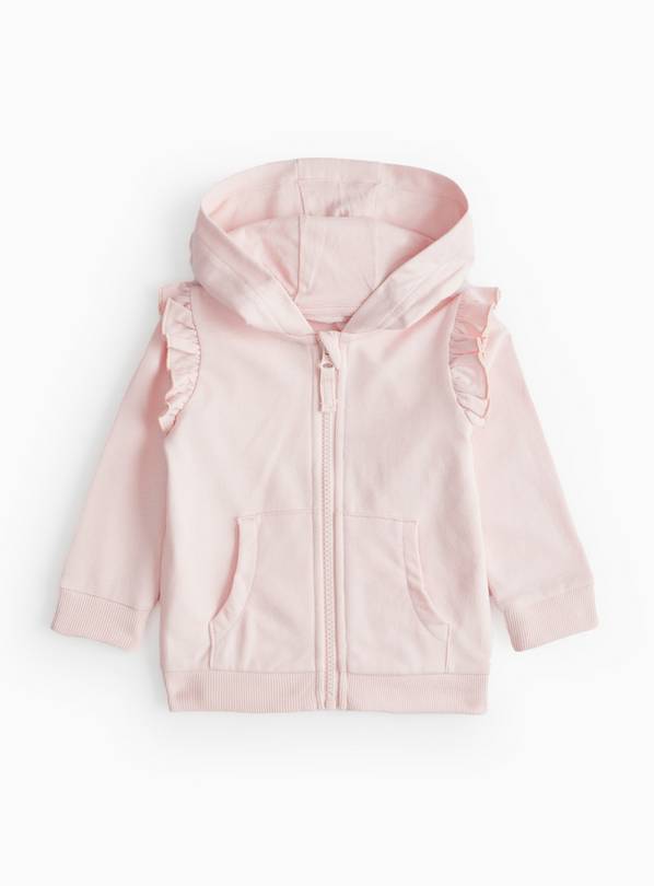 Buy Pink Frill Zip Through Hoodie 12-18 months | Coats and Buy Pink Frill Zip Through Hoodie 12-18 months | Coats and